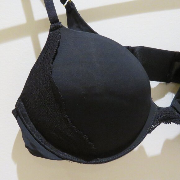 PEPPER Lace Lift Up Bra in Black Minimalist Comfort - Women's Size 38AA - Picture 6 of 13